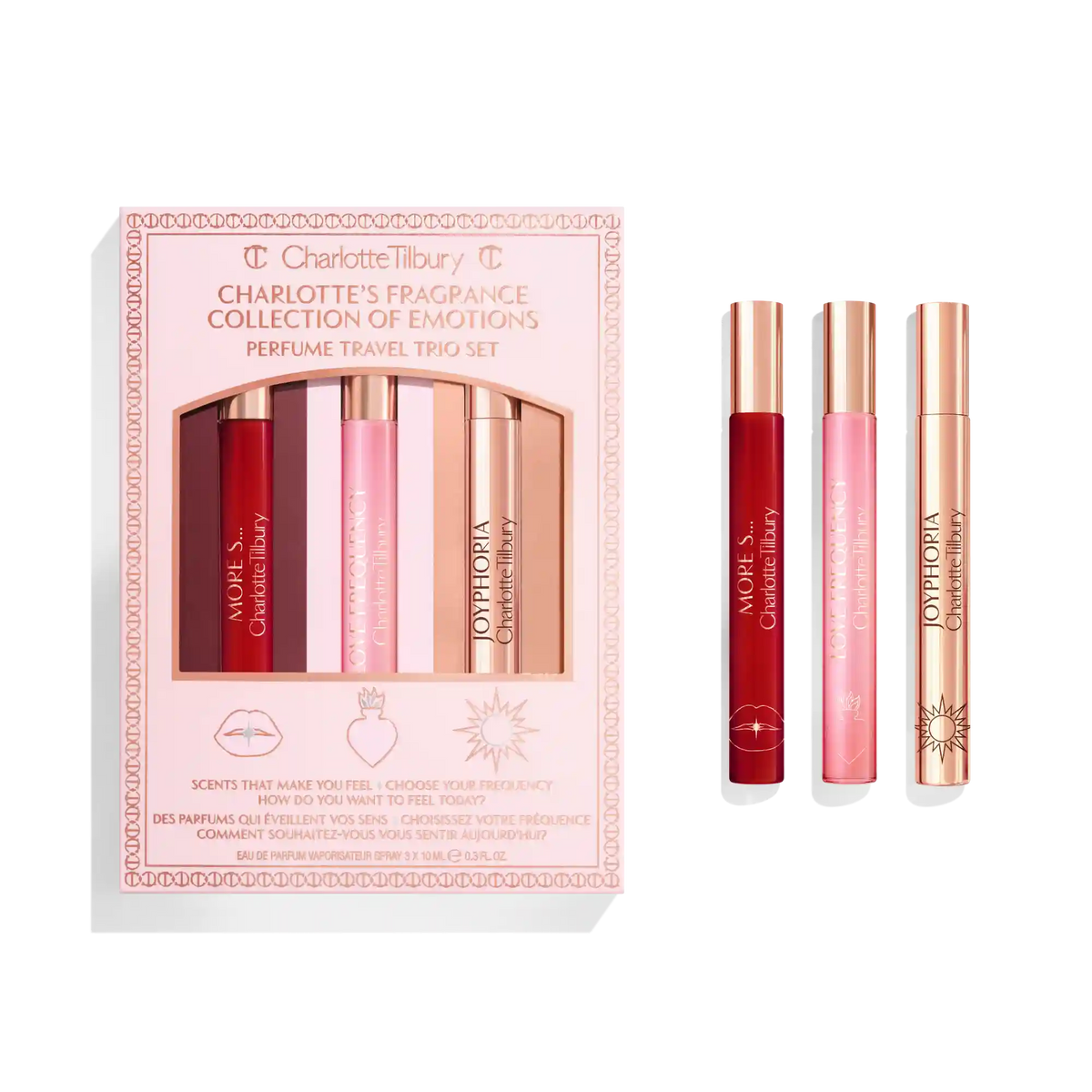 FRAGRANCE COLLECTION OF EMOTIONS PERFUME TRAVEL TRIO SET LIMITED EDITION FRAGRANCE KIT